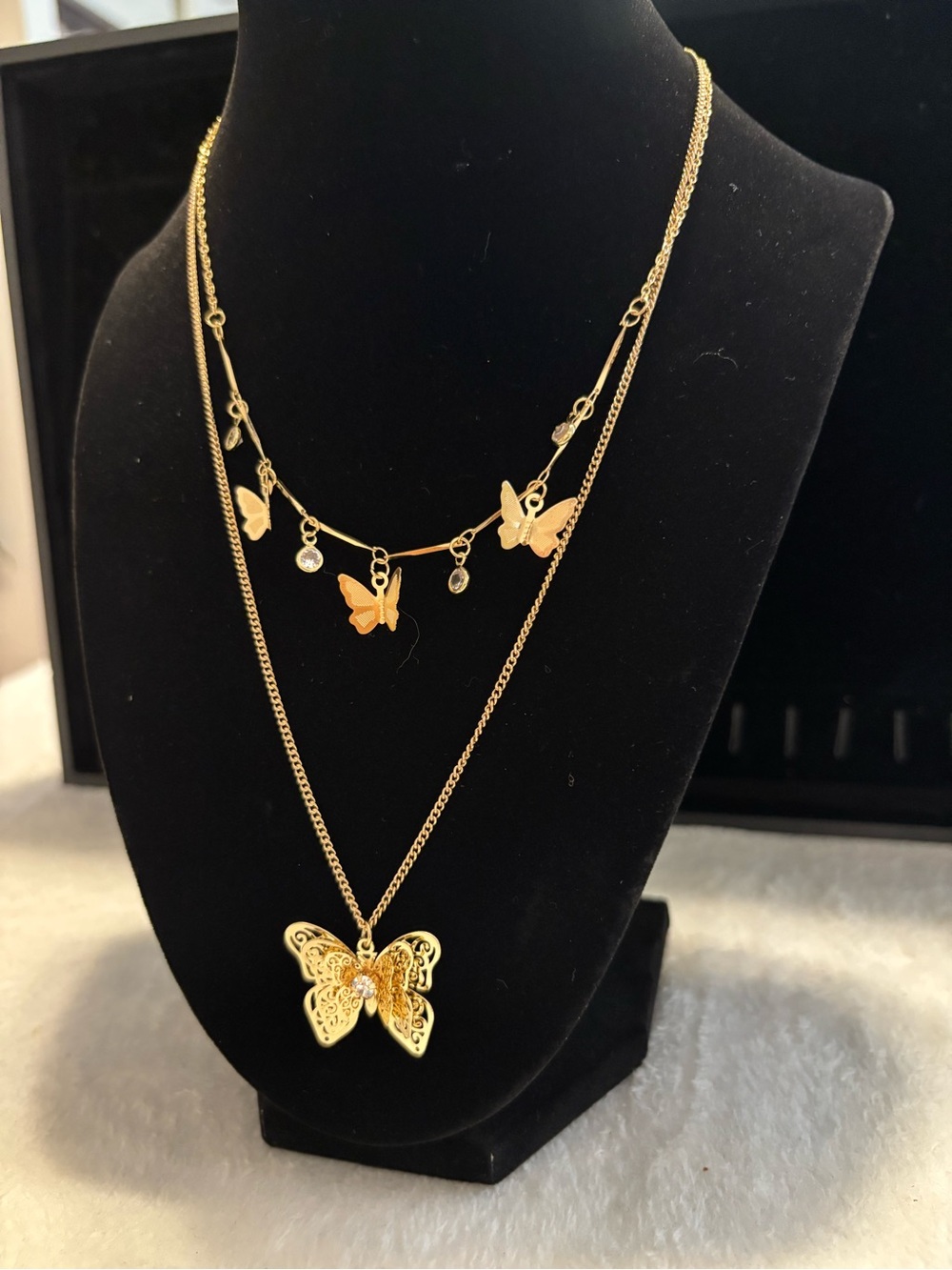 Gold Butterfly Layered Necklace - Women Jewelry